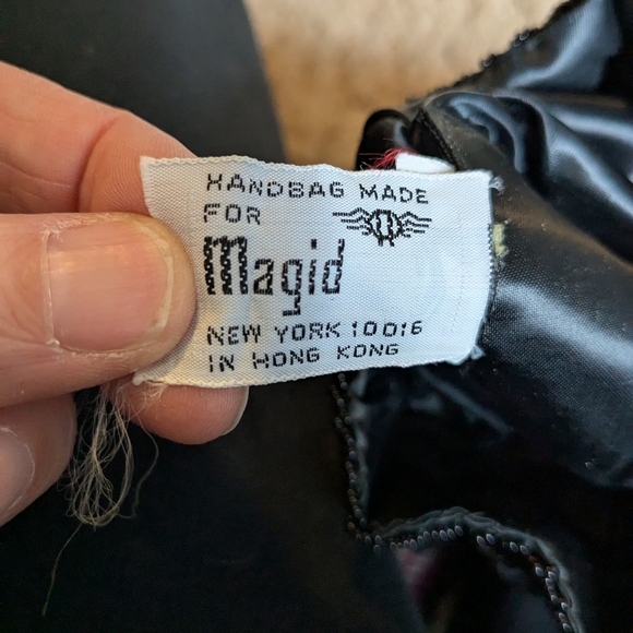 Vintage Black Beaded Drawstring Bag - Picture 3 of 3